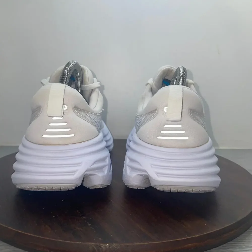Hoka One One Bondi 8 Womens Size 8.5 White Athletic Running Shoes Sneakers